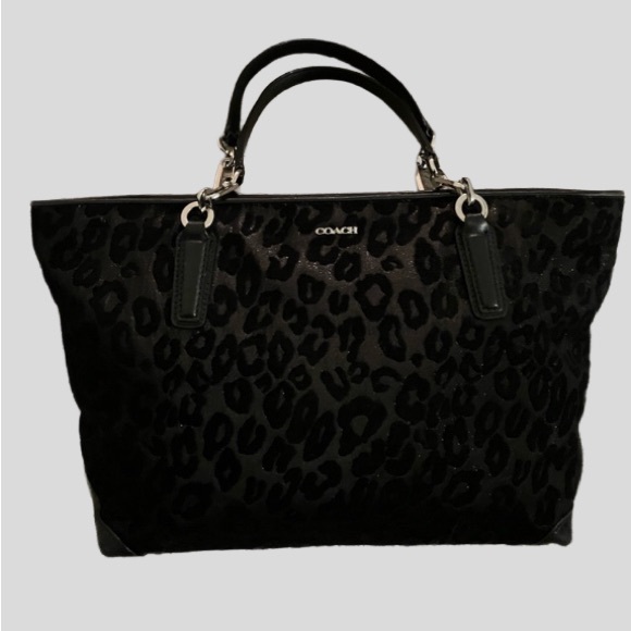 In EXCELLENT Condition!COACH MADISON Chenille Ocelot East/West Tote/Shoulder Bag - Picture 1 of 16